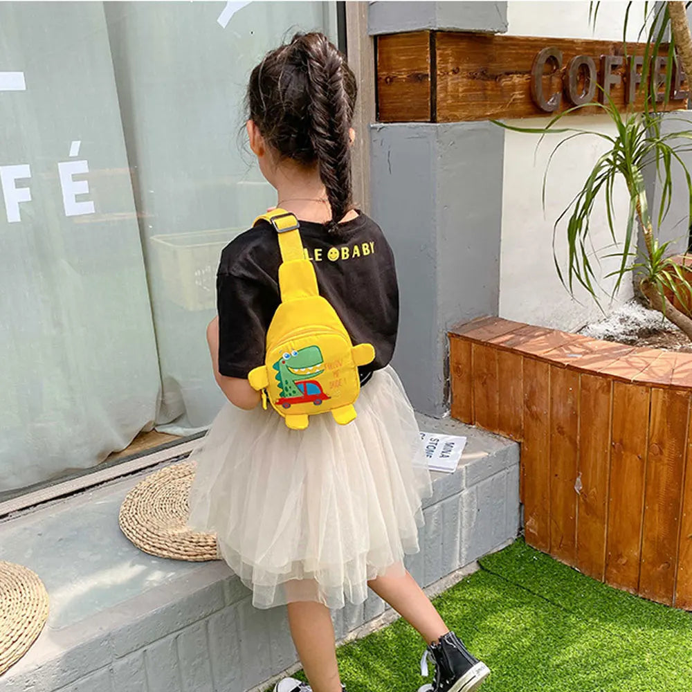 Cartoon Toddler Shoulder Bags - Baby Outdoor Travel Backpack, Unisex Dinosaur Mini Cross-body Chest Bag for 3-6 Years - Kidzy Market