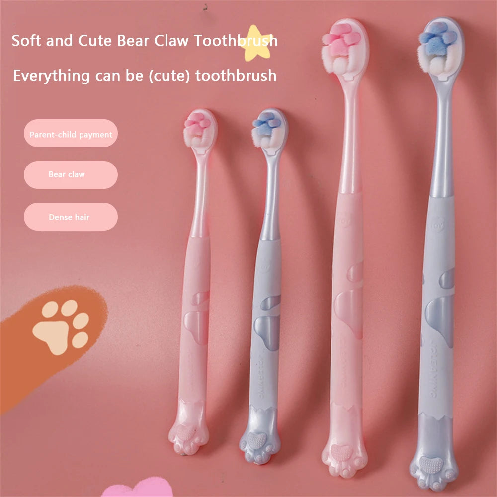 Children's Toothbrush, Fashion Cat Claw Handle, PRT Material, Oral Care Brush, 26.40g