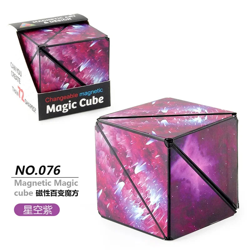 Variety Geometric Changeable Magnetic Magic Cube, Anti-Stress 3D Hand Flip Puzzle Cube, Kids Stress Reliever Fidget Toy