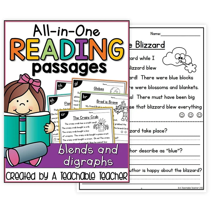 Phonics Reading Comprehension Passages Set – 4 Books for Kids' Phonics Skill Practice