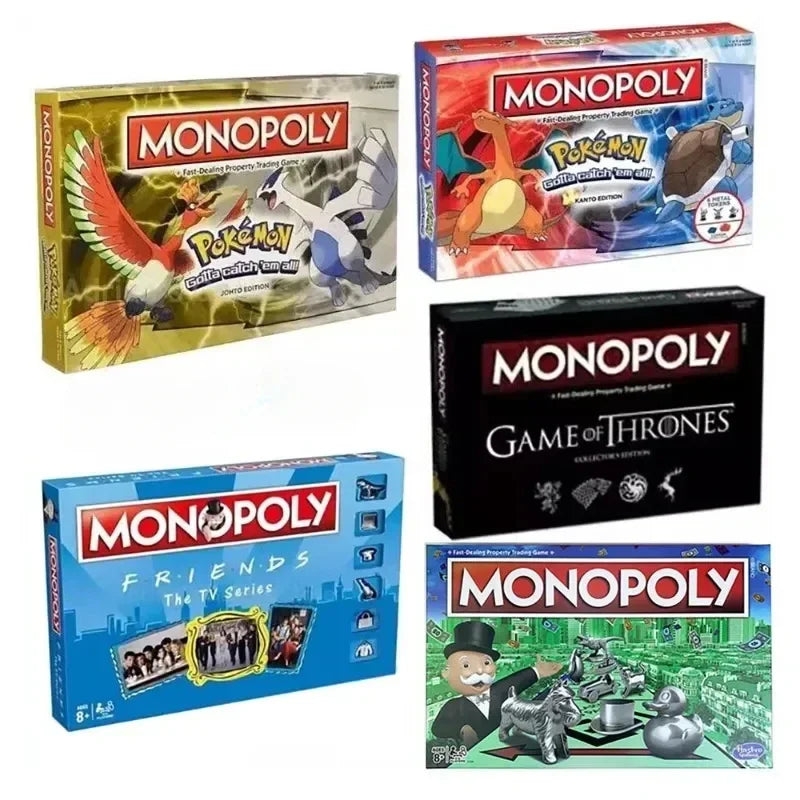 Monopoly Pokémon Edition - All Series, Game of Thrones Puzzle, Anime Board Game, Family & Collectible Toy Gift