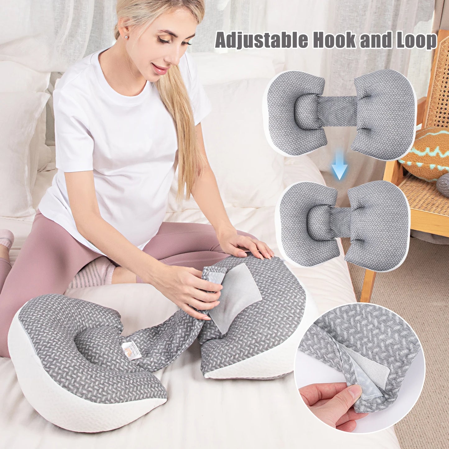Pregnancy Pillow - Waist Protection & Side Sleeping Support Pillow for Pregnant Women