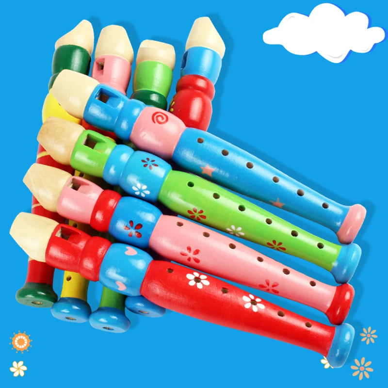 Colorful Wooden Flute Toy – Educational Musical Instrument for Kids, Trumpet Bugle Style Hooter, Fun Learning Toy for Children