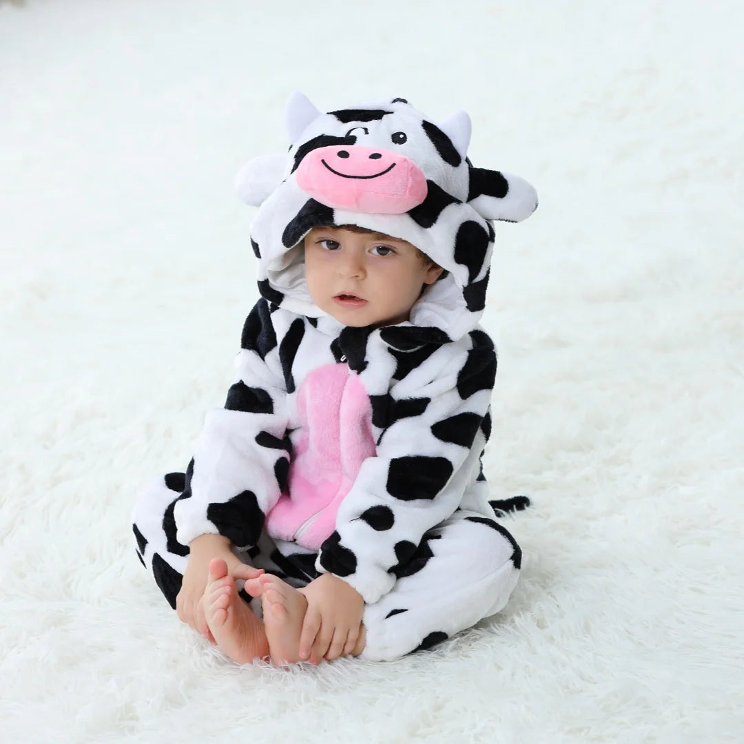 Baby Animal Kigurumi Romper – Unicorn, Panda, Rabbit Cartoon Jumpsuit (Newborn & Infant Cosplay Pajamas, 0-24 Months)