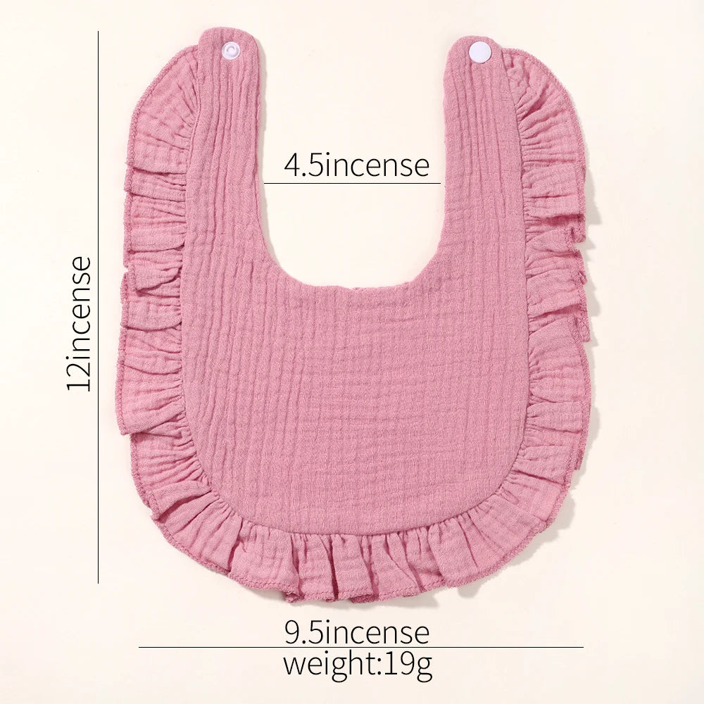 Newborn Baby Bibs & Burp Cloths | Solid Color Toddler Bandana Feeding Bibs, Ruffle Saliva Towel for Drool, Baby Accessories - Kidzy Market