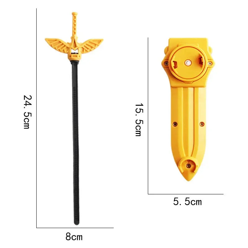 Two-way Spinning Top Burst Launcher Custom Right and Left Gyro Pull Rod Wire Spinning Top Accessories Toy Kids Toys for Children