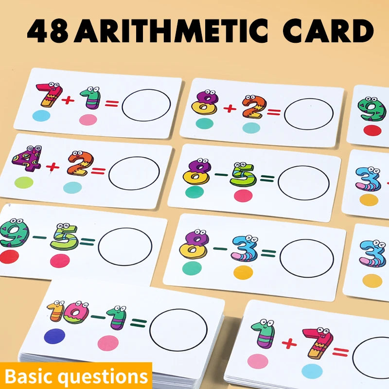 Kids Learning 1–10 Numbers Counting Toy – Digital Math Matching Game with Operation Cards