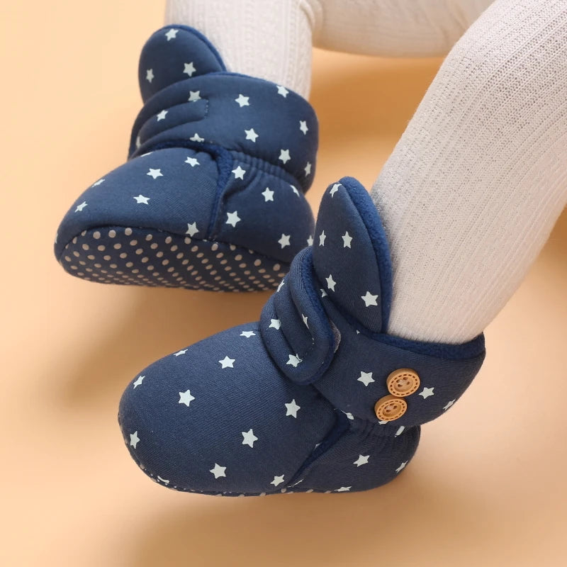 0–18M Winter Baby Snow Boots – Plush Fleece Warm Ankle Boots for Newborn Boys & Girls