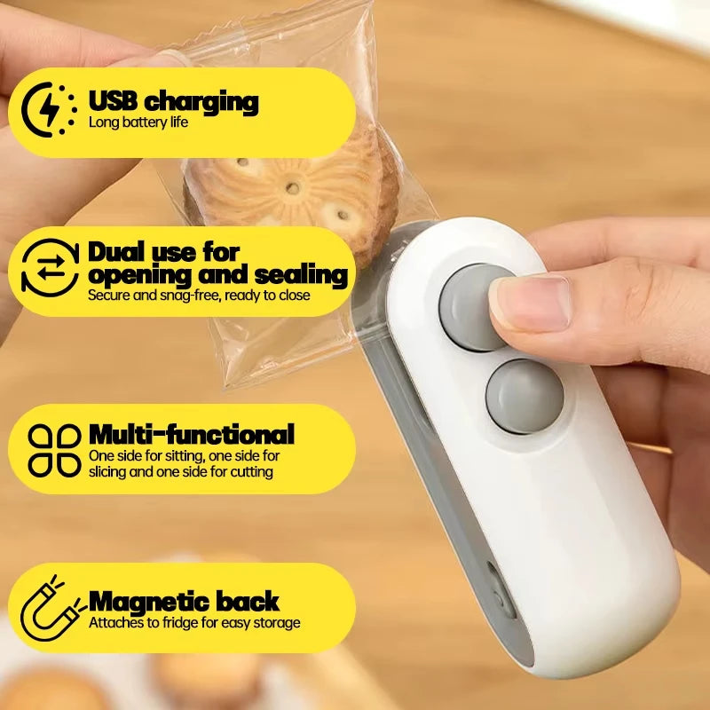 Heat Sealer for Snacks Portable Sealer Mini Heat Bag Sealing Machine Food Packaging Heat Sealer Household Moisture-Proof Tool