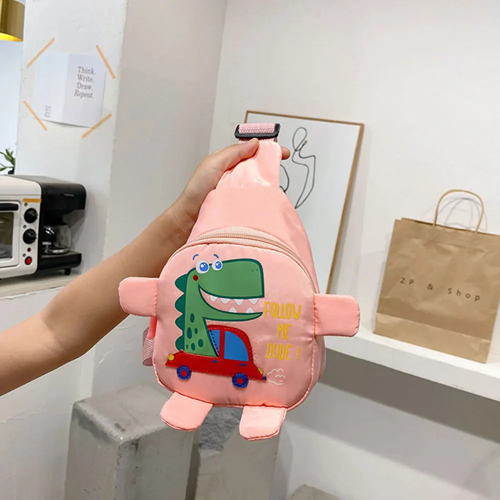 Cartoon Toddler Shoulder Bags - Baby Outdoor Travel Backpack, Unisex Dinosaur Mini Cross-body Chest Bag for 3-6 Years - Kidzy Market