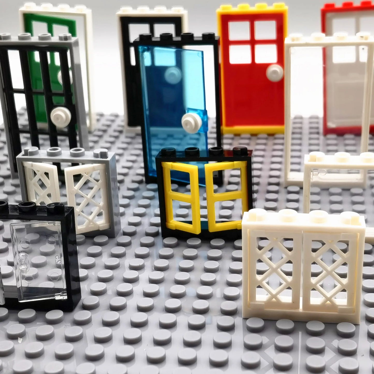 MOC House Doors and Windows Building Blocks – Compatible with Classic City Friends Sets for Kids