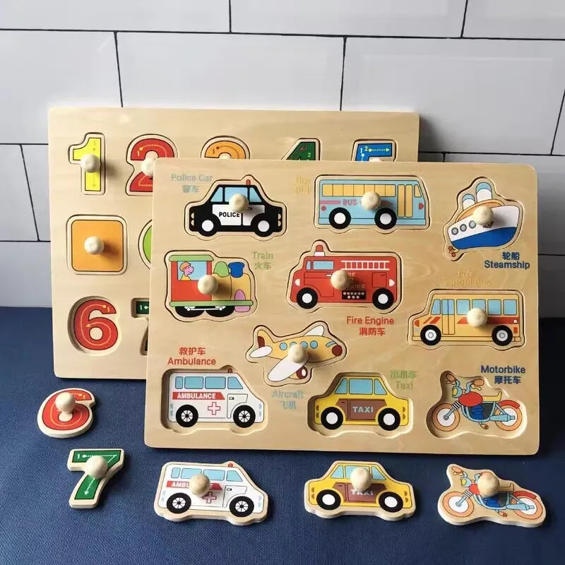 Montessori Wooden Puzzle Board – Animal Cognition Educational Toy for Kids 1-3 Years