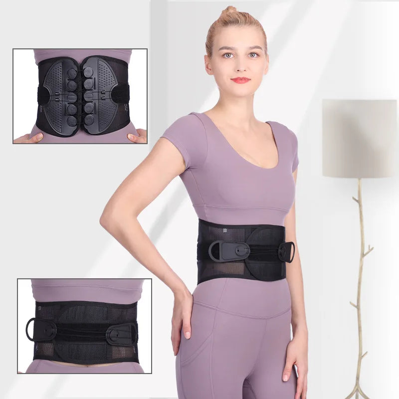 Double Pulling Pulley Breathable Support Waist Belt, Fixed Pelvic Support Belt