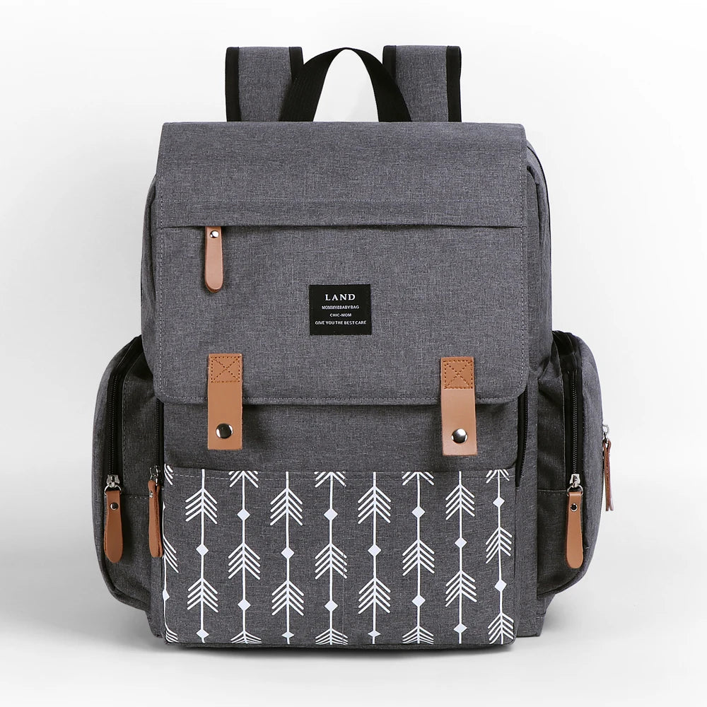 LAND Mommy Diaper Bag – Large Capacity Travel Nappy Backpack with Changing Mat, Convenient Baby Nursing Bag for Mothers - Kidzy Market