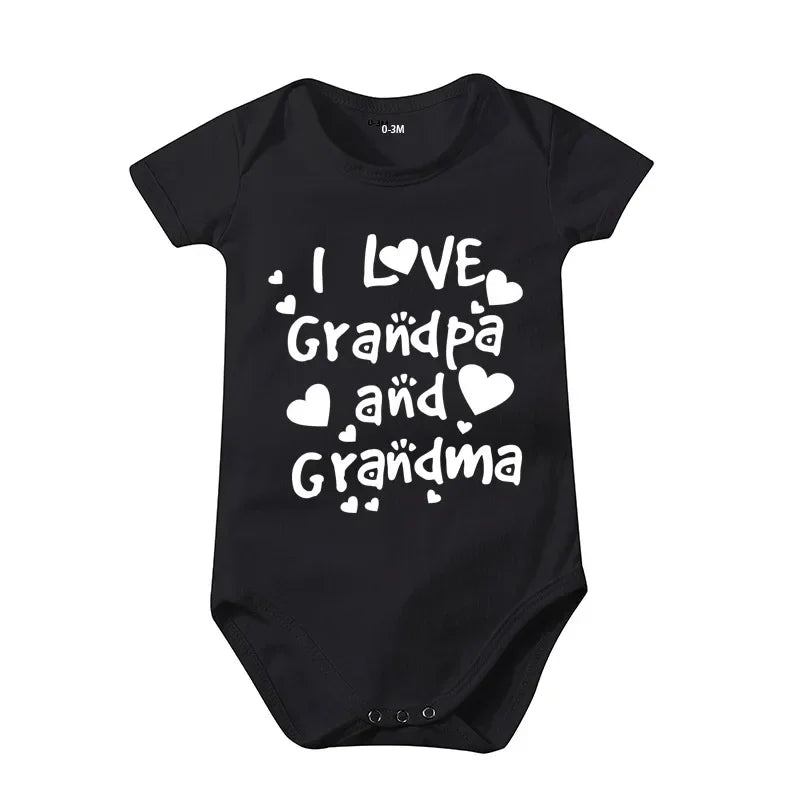 Pure Cotton “I Love Mom” & “I Love Dad” Newborn Rompers - Matching Baby Bodysuits for Twins, Summer Clothes for 0-24 Months