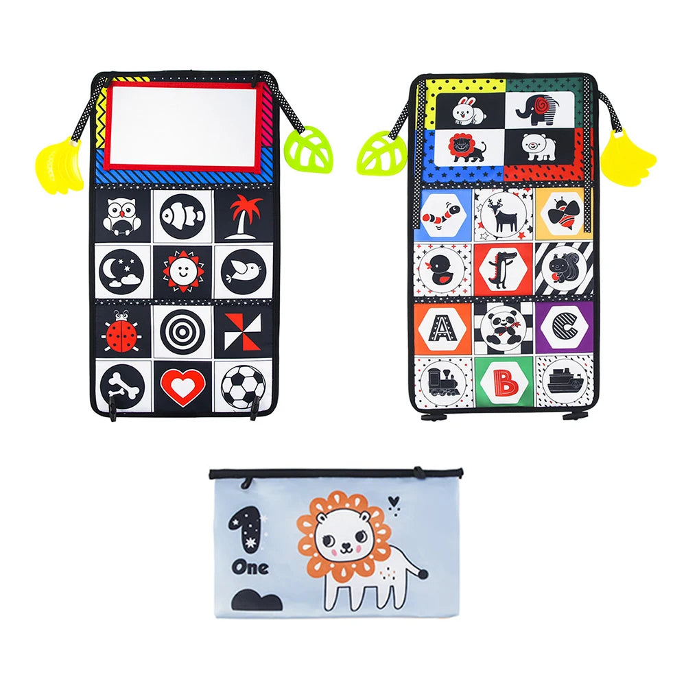 Baby Cloth Book with Distorting Mirror - Soft Cartoon Parent-Child Interactive Early Educational Montessori Toy for Children