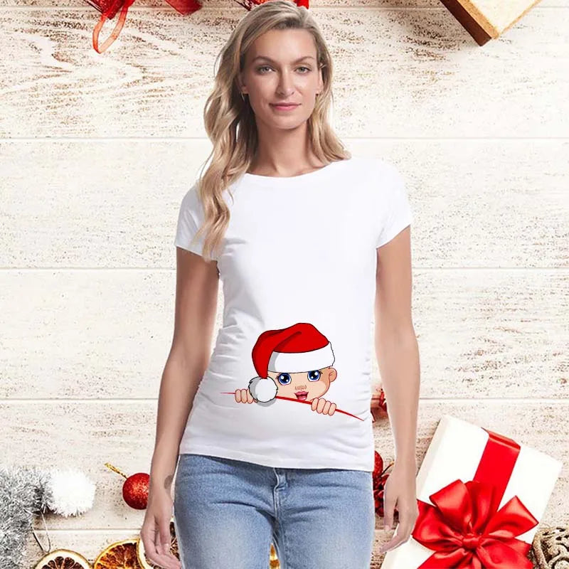 Christmas Pregnancy Shirt | Funny New Pregnancy Announcement T-Shirt | Baby on The Way | Cute Christmas Shirts | Best Xmas Gifts