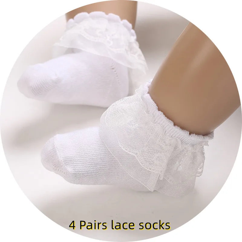 0-18M Lace Bow Mary Jane Spring Baby Shoes – PU Soft Sole Non-Slip First Walker Princess Shoes for Newborn Girls