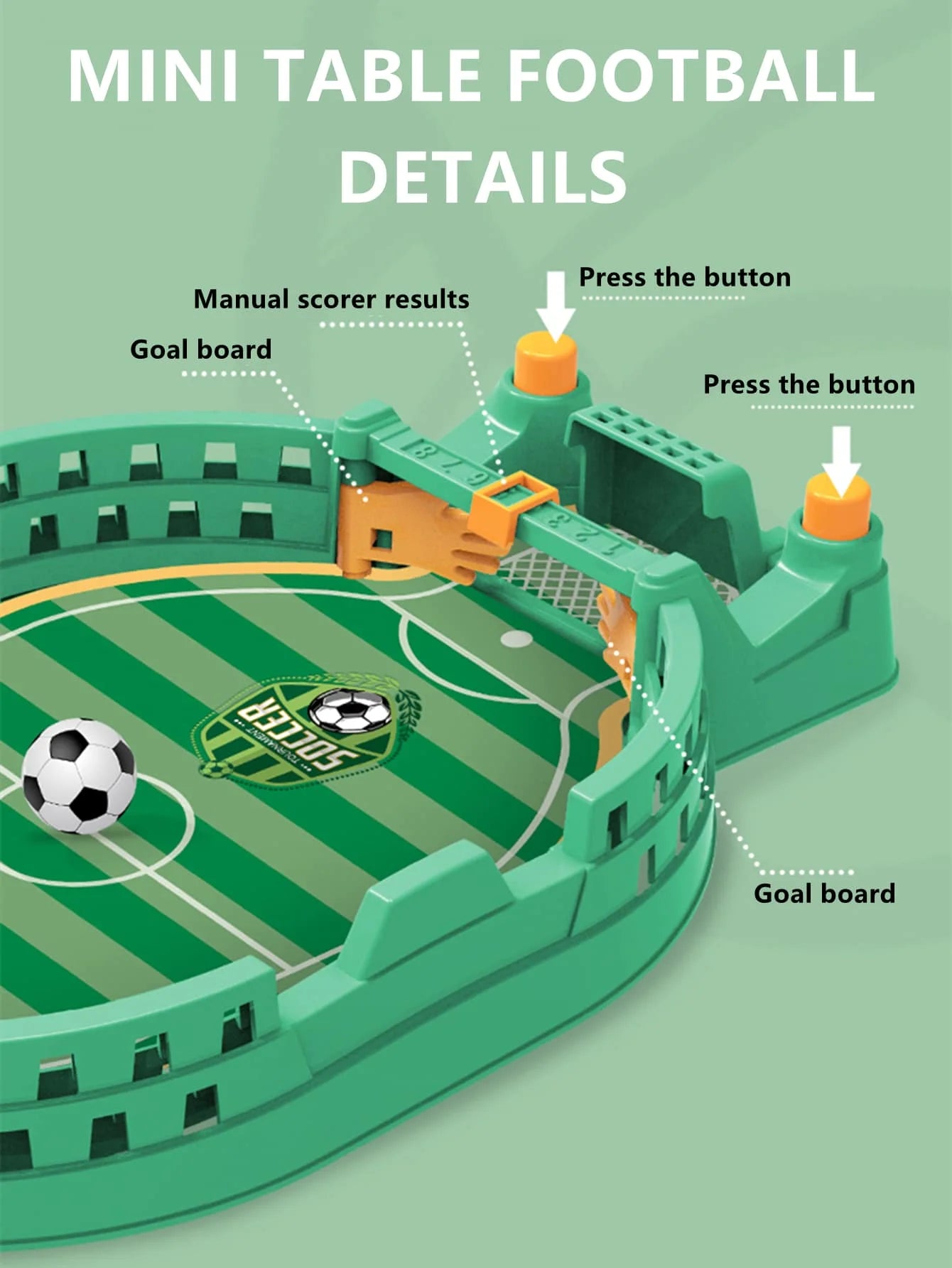 Football Table - Mini Tabletop Interactive Game - Soccer Competition Sports Desktop Catapult Toy - Family Game
