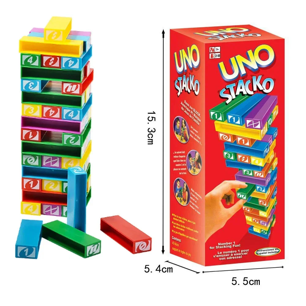 Stacko UNO Card Game (Family Entertainment, Early Education Puzzle, Birthday Gift)