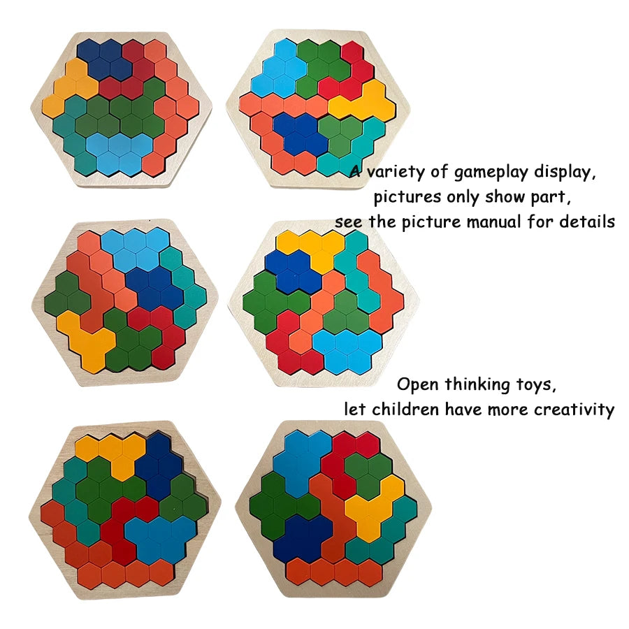 Wooden Tangram DIY Puzzle – Educational Montessori Toy for Kids