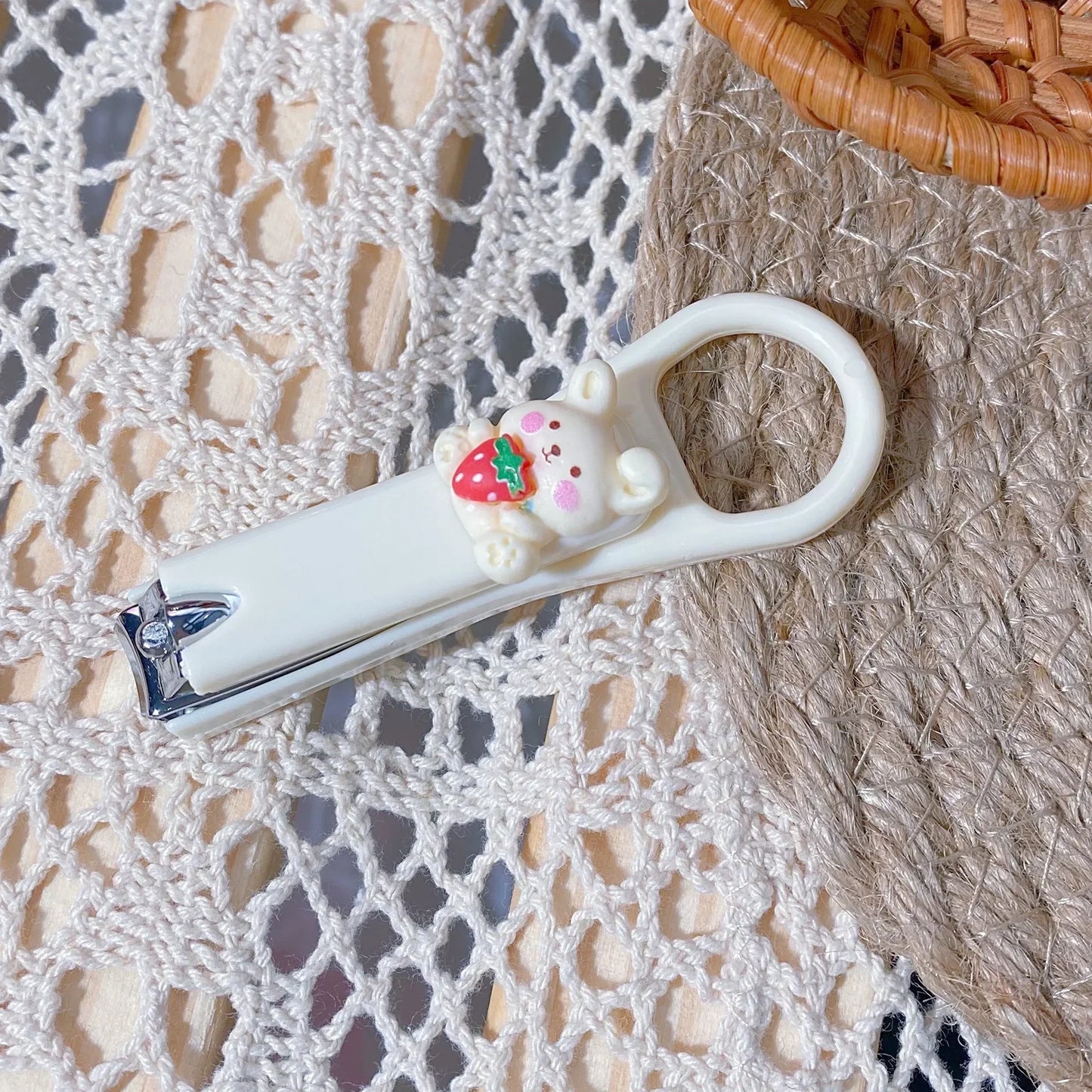 New Cute Cartoon Bear & Bunny Nail Clippers – Anti-Splash Nail Trimmer, Baby Nail Care Accessories, Manicure Tools
