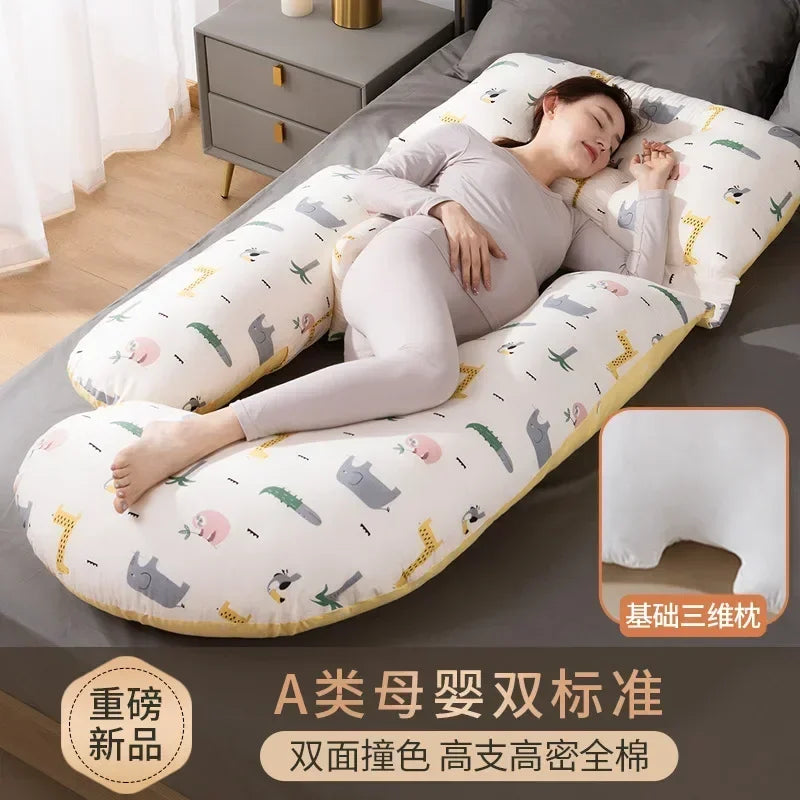 U-Shaped Pregnancy Pillow – Waist Protection & Side Sleeping Support for Pregnant Women