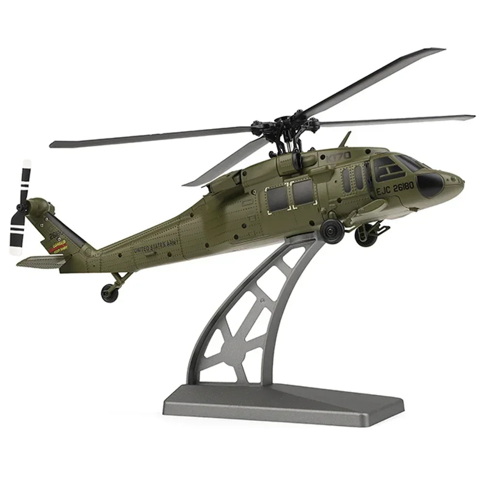WLtoys K170 UH-60L RC Helicopter – 2.4G 4CH 6-Axis Gyro Brushless Motor Military Green RTF