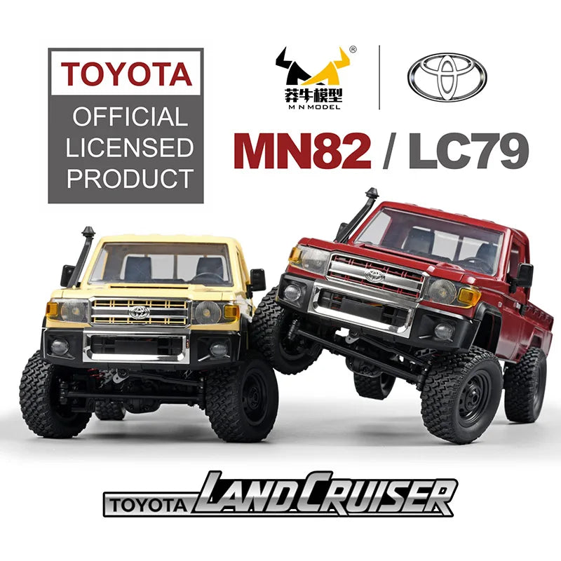 ZWN MN82 1:12 Retro RC Car with LED Lights and 4WD Remote Control Pickup Truck