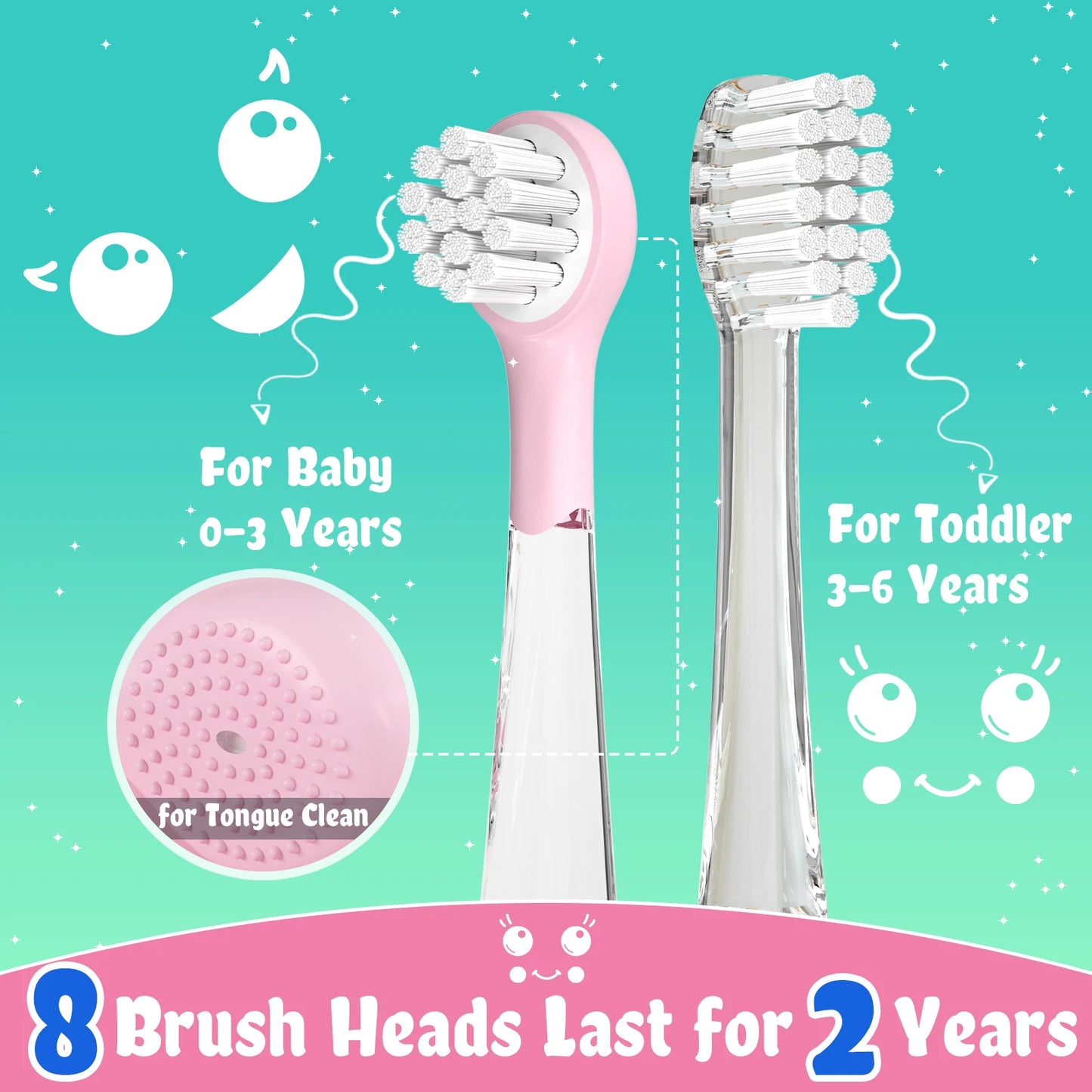 Seago Kids Electric Toothbrush - Sonic Child Dolphin Design with LED Smart Timer - IPX7 Waterproof Teeth Cleaning