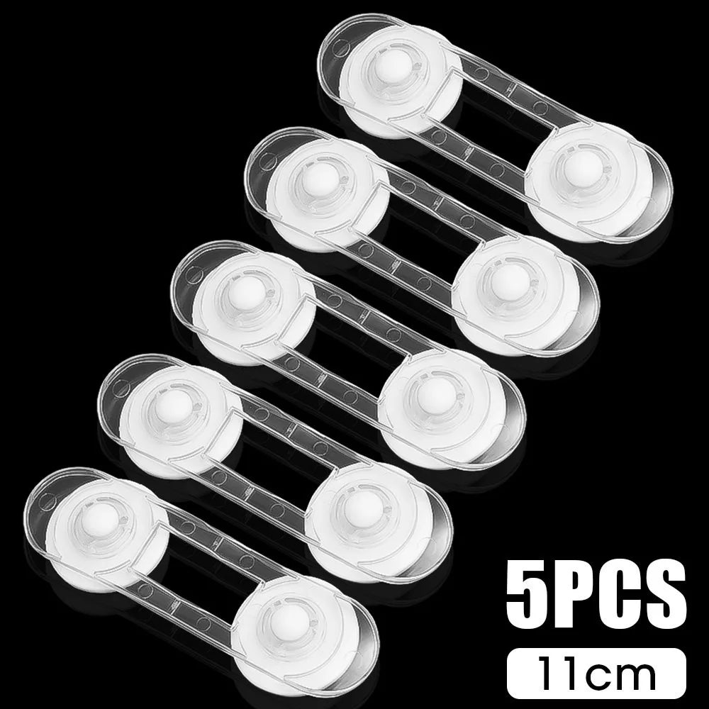 5Pcs Furniture Accessory Child Safety Lock Fridge Cabinet Door Transparent Drawer Fixed Locks ABS Plastic Portable