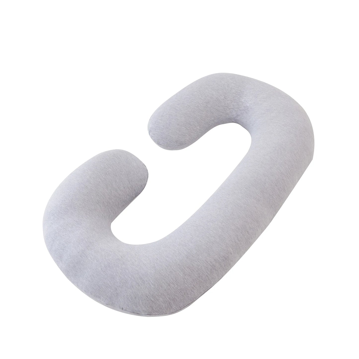 C-Shaped Pregnancy Pillow with Star Pattern – Supportive Belly and Back Pillow for Side Sleeping, Solid Color Maternity Pillow
