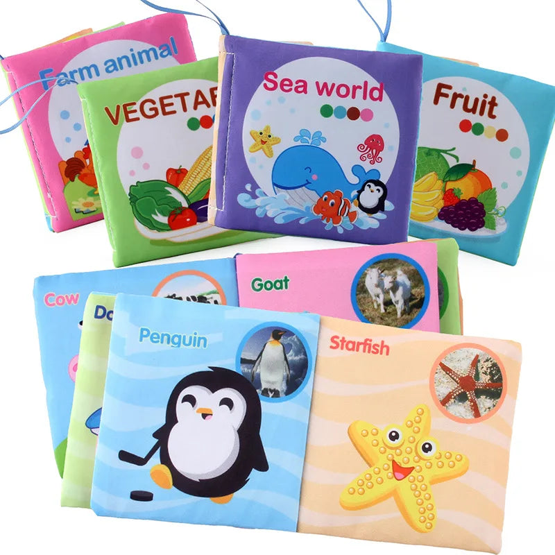 Baby Soft Cloth Book for Newborns 0-12 Months - 3D Animal Family Cognitive Montessori Early Educational Toy, Gift for Kids