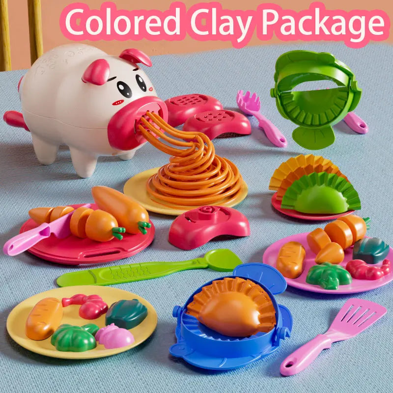 Rubber Clay Noodle Machine Toy - Colored Clay Set for Children, Boys and Girls, Ultra-Light Clay Tools