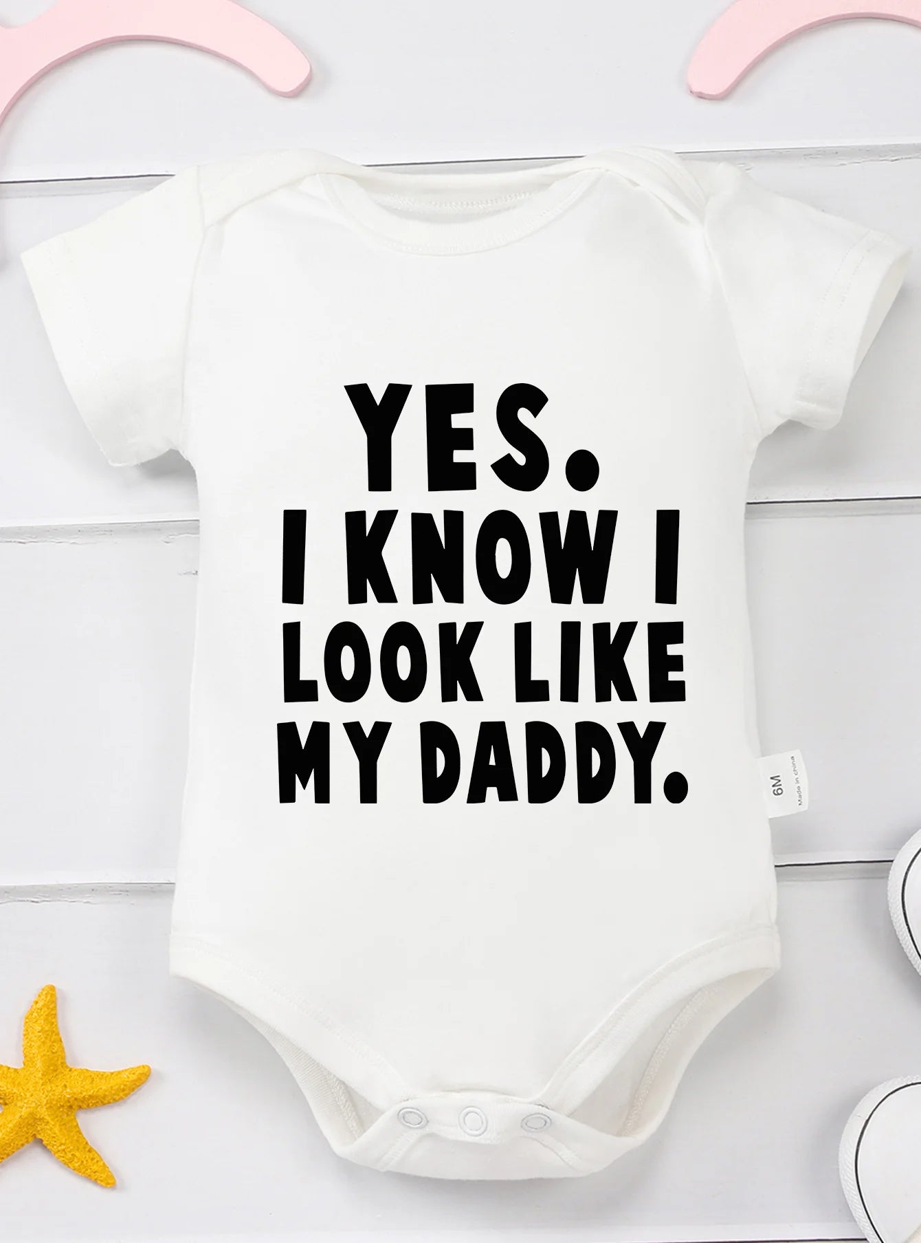 "Yes, I Know I Look Like My Daddy" Baby Romper – Short Sleeve Infant Jumpsuit – Cute Newborn & Toddler Bodysuit for Boys & Girls