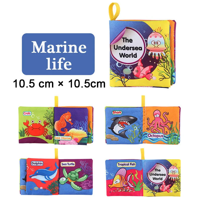 Baby Cloth Book – Intelligence Development Soft Learning and Reading Toy with Rattle for Infants 0–12 Months