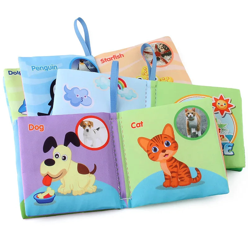 Baby Soft Cloth Book for Newborns 0-12 Months - 3D Animal Family Cognitive Montessori Early Educational Toy, Gift for Kids
