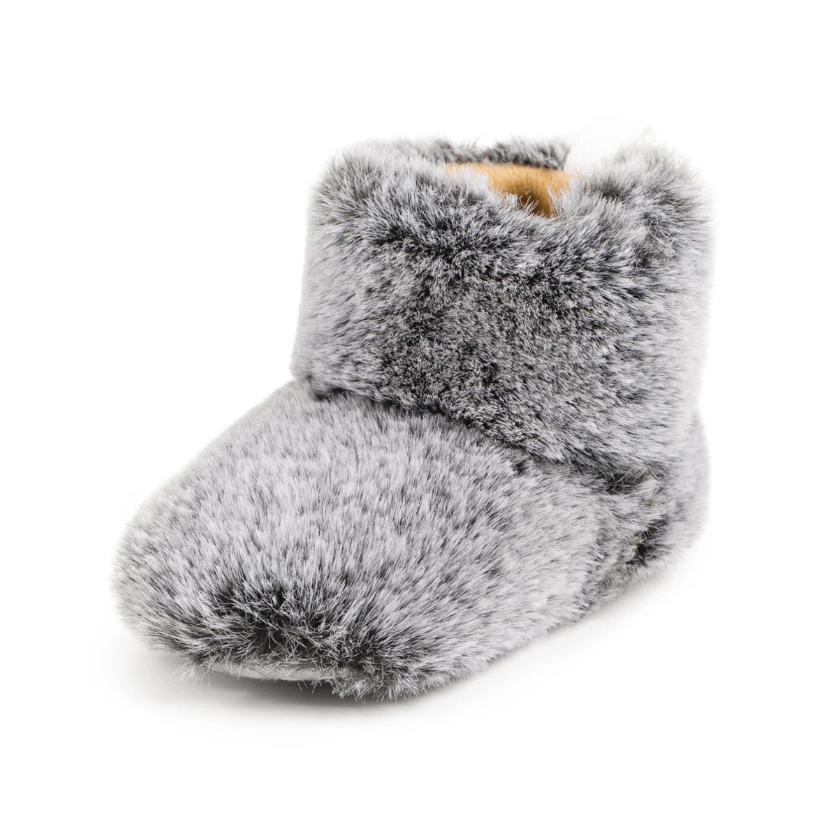 KIDSUN Baby Booties, Newborn Infant Boy Girl Non-Slip Soft Sole Crib Shoes, Toddler Plush Fluff Winter Warm Prewalker Boots