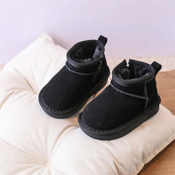Winter Baby Snow Boots Warm Plush Leather Shoes Non-Slip Toddler Boots