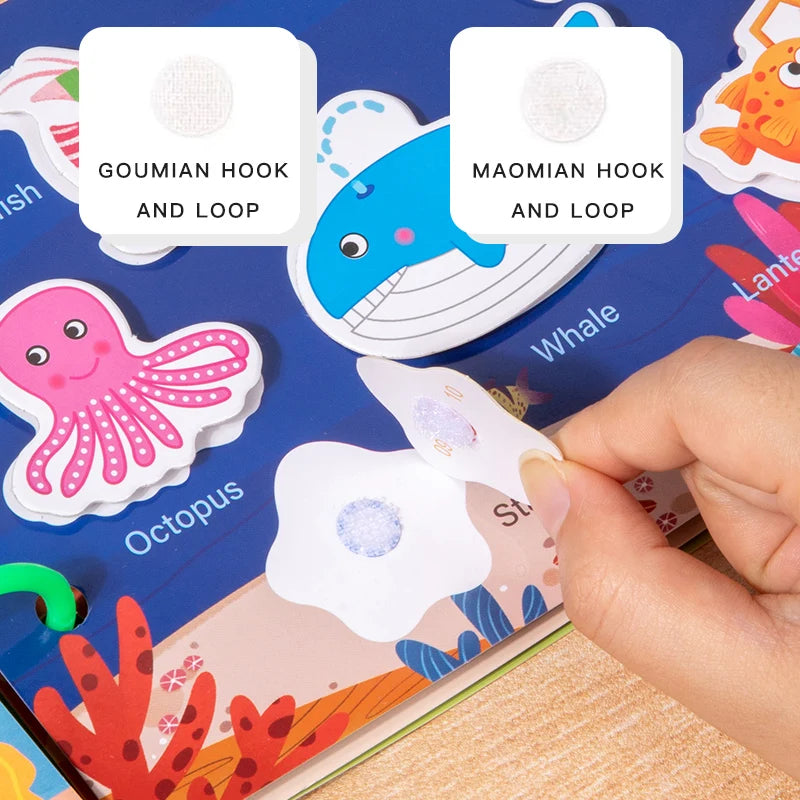 Montessori Reusable Sticker Busy Card Book – Numbers Matching Puzzle Game for Kids Educational Toy