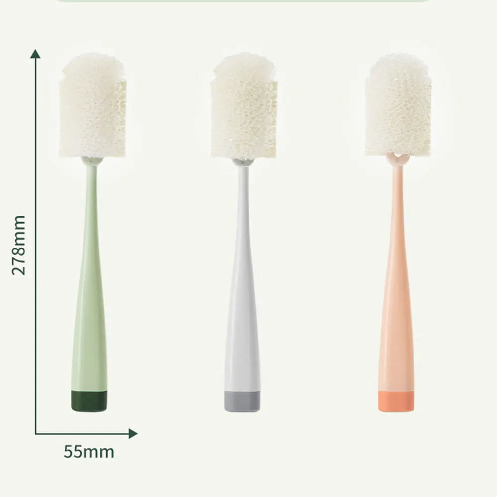 Long Handle Bottle Brush Cleaner, Removable Cup Scrubber, Sponge Washing Brush for Kitchen & Bottle Cleaning