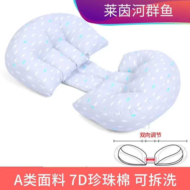 Cotton Waist Maternity Pillow for Pregnant Women - U-Shaped Full Body Pregnancy Pillow & Cushion Pad for Sleeping
