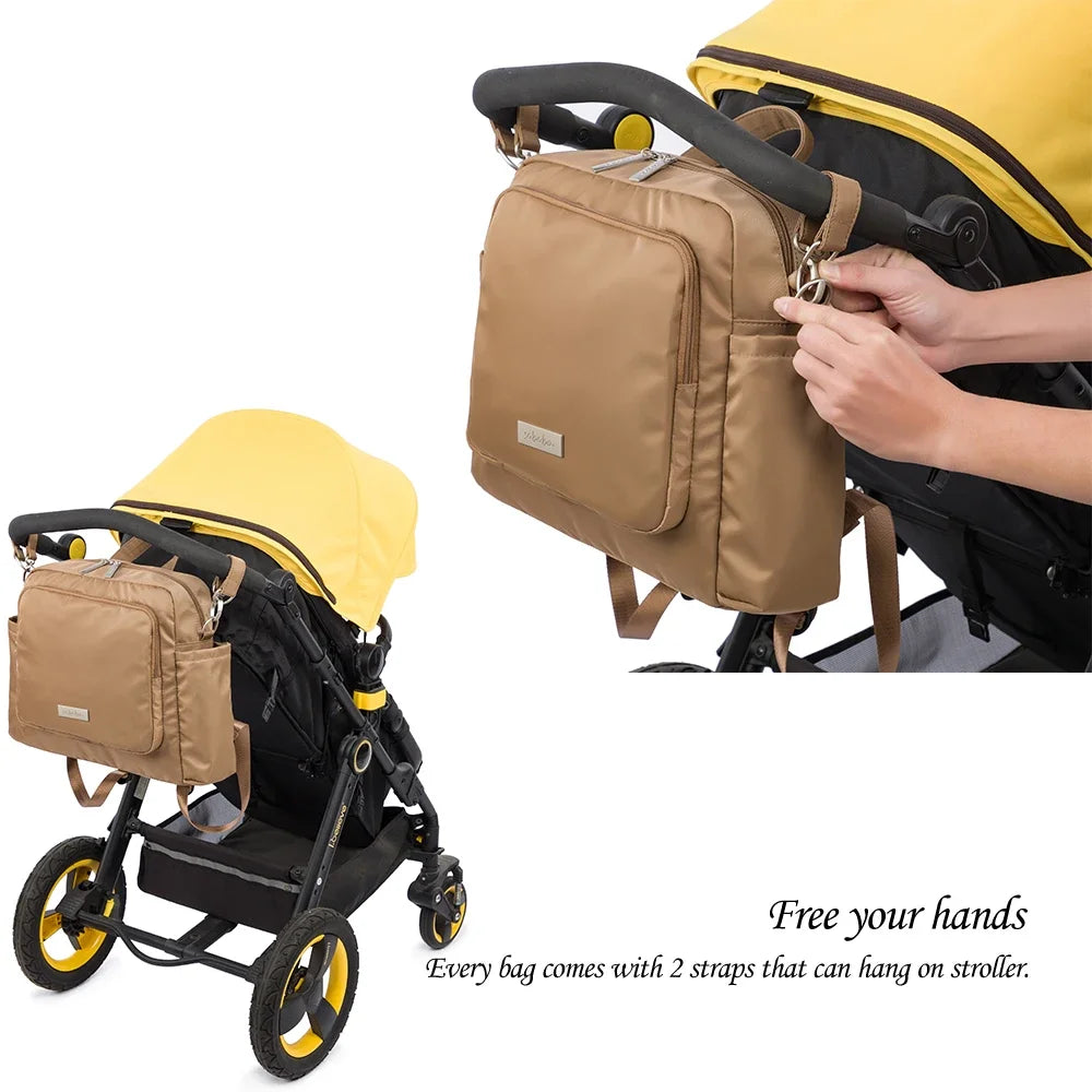 Soboba 2023 Waterproof Diaper Backpack – Large Capacity Travel Bag for Mothers, Solid Polyester Baby Nappy Bag for Newborns - Kidzy Market