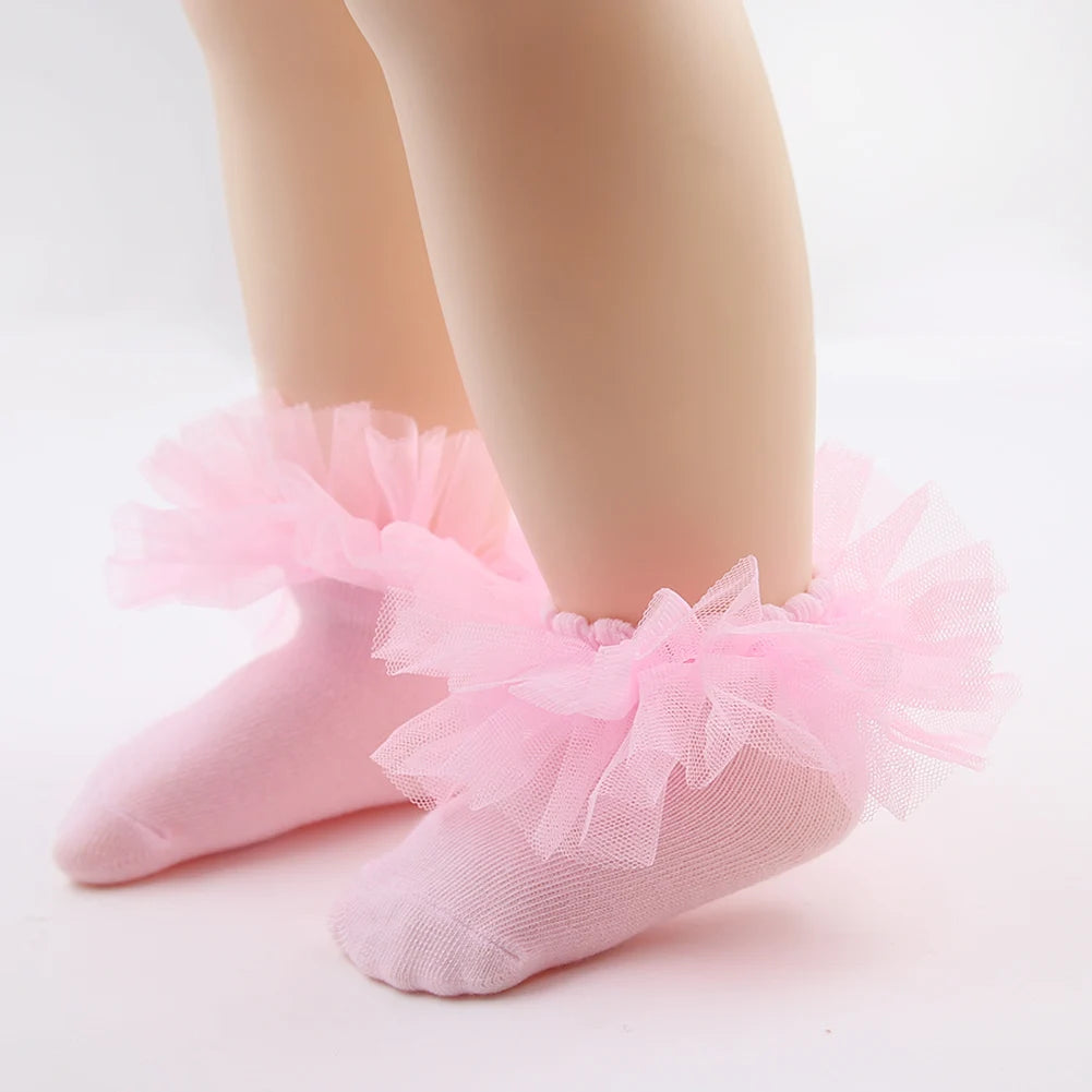 0-24M New Summer Thin Korean Lace Princess Baby Socks | Comfortable, Elastic, Soft & Breathable Leg Tights for Girls