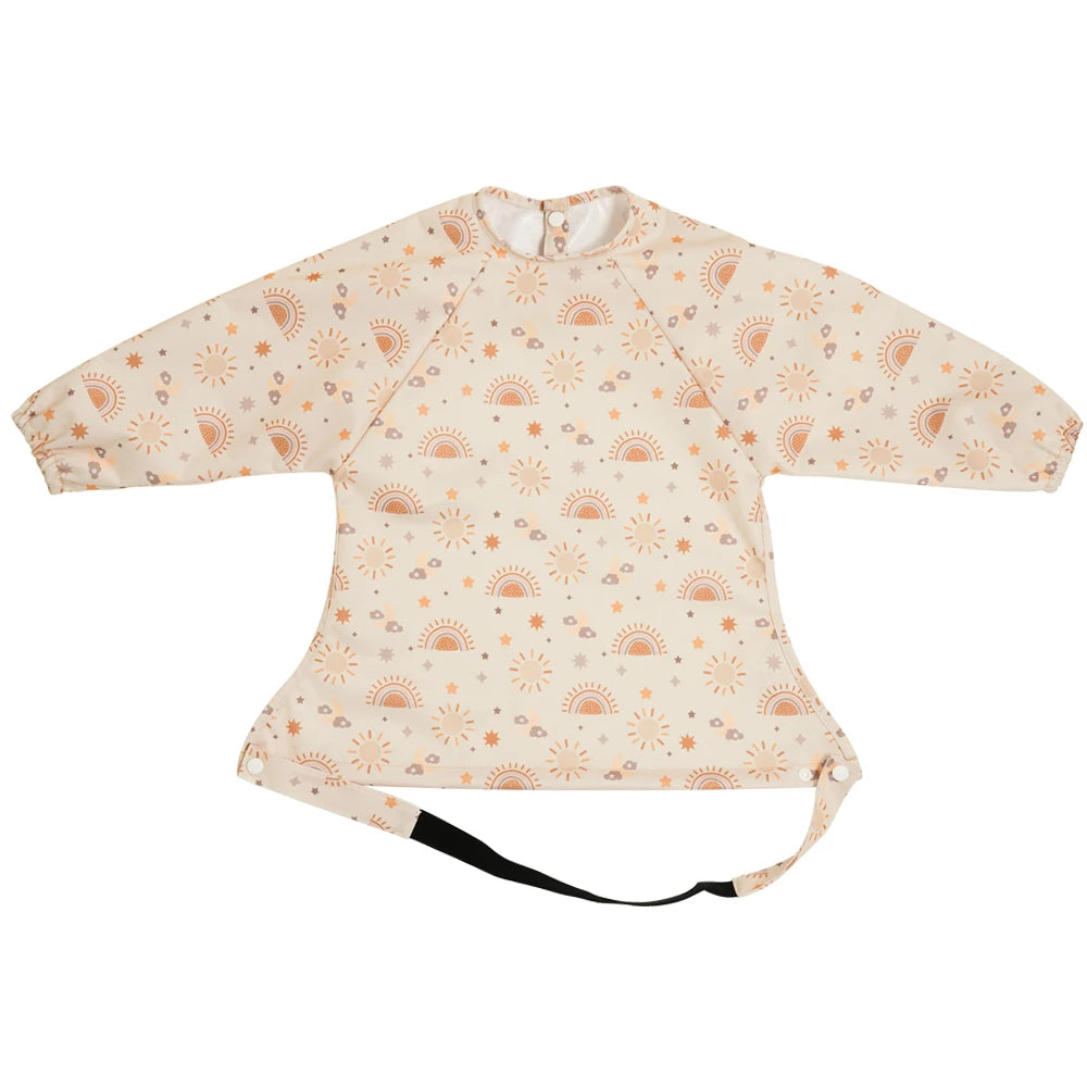 HappyFlute Baby Feeding Bibs | Waterproof Polyester One-Piece Long Sleeve with Snap Button Design | Mess-Proof for Table Use - Kidzy Market
