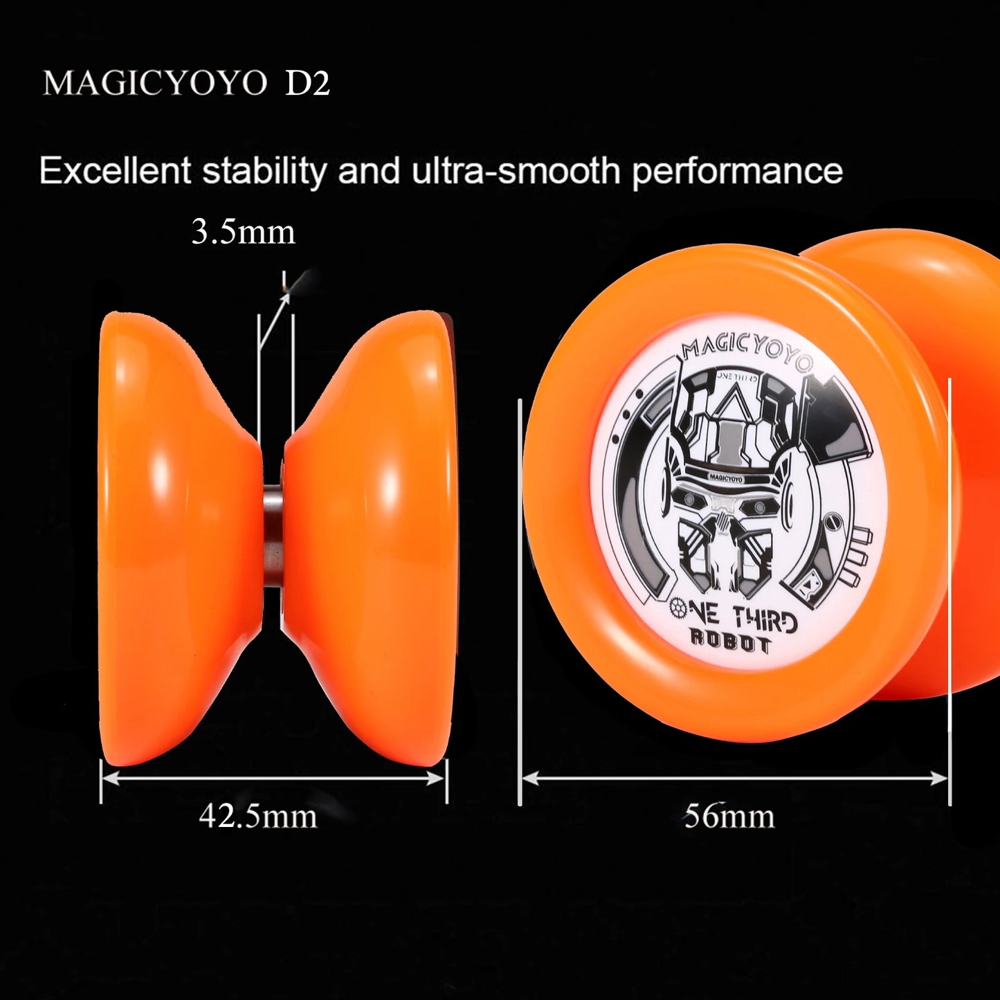 MAGICYOYO D2 Professional Yo-Yo - U Bearing Lightweight Yo-Yo for Amateurs, Beginners & Professional Players - Gift Toy for Kids & Boys