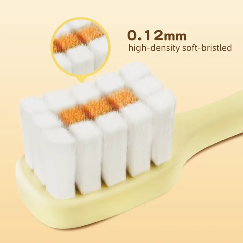 2pcs/Box Cute Duck Children Toothbrush – 0.12mm High-Density Soft Bristles, Non-Slip Handle for Kids Aged 3-12