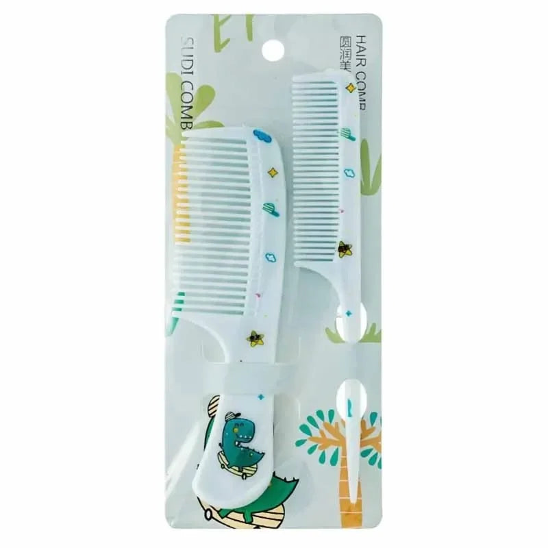 2Pcs Kids Hair Combs Set - Portable Anti-Static Plastic Comb - Cartoon Animal Hairdressing Comb with Pointed Tail for Girls