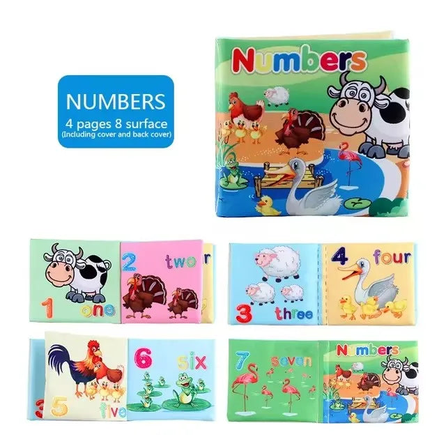 Baby Cloth Book Set – Early Learning Cognitive Toy with Fruits, Animals, Numbers, and Food for Toddlers Ages 12–72 Months