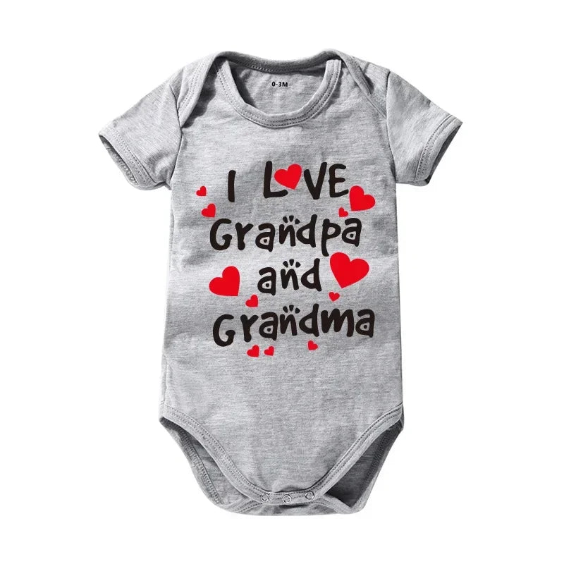 Pure Cotton “I Love Mom” & “I Love Dad” Newborn Rompers - Matching Baby Bodysuits for Twins, Summer Clothes for 0-24 Months